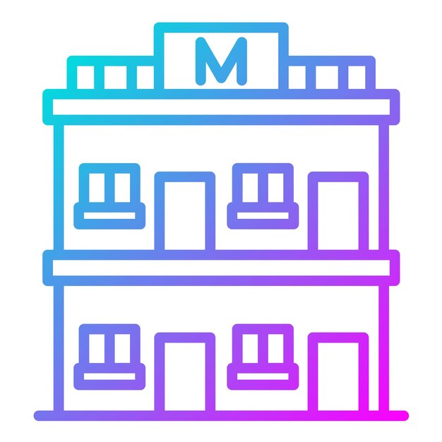 El icono vectorial del motel se puede usar para el conjunto de iconos del tipo de casas