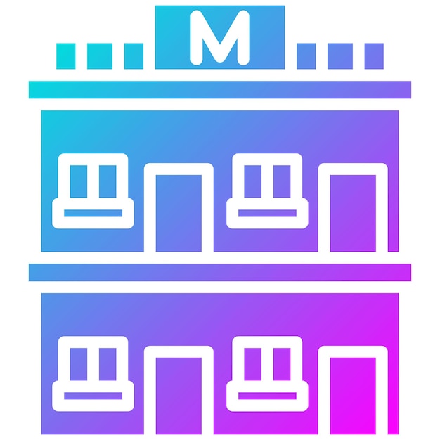 El icono vectorial del motel se puede usar para el conjunto de iconos del tipo de casas