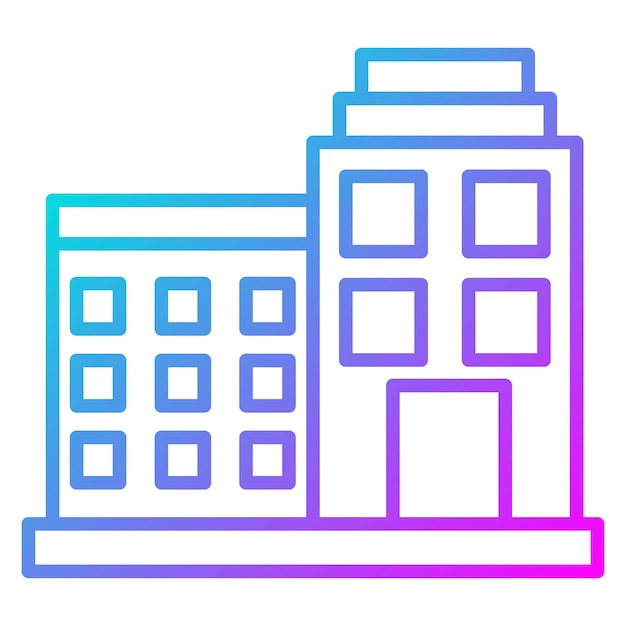 El icono vectorial del motel se puede utilizar para el conjunto de iconos de la agencia de viajes
