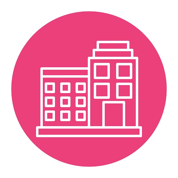 El icono vectorial del motel se puede utilizar para el conjunto de iconos de la agencia de viajes