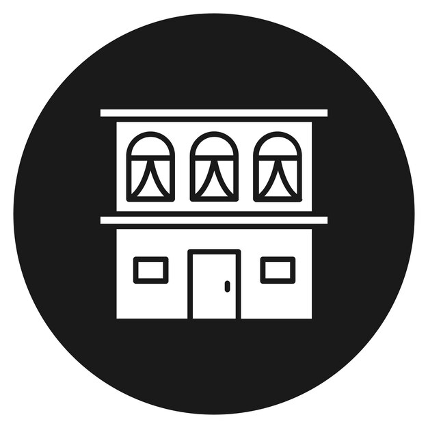 El icono vectorial del motel se puede utilizar para el conjunto de iconos de gestión del hotel