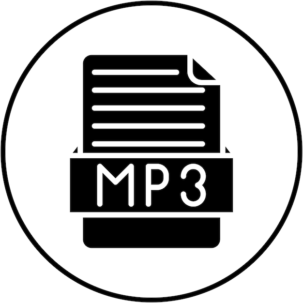El icono vectorial de MP3 se puede utilizar para el conjunto de iconos de formatos de archivo