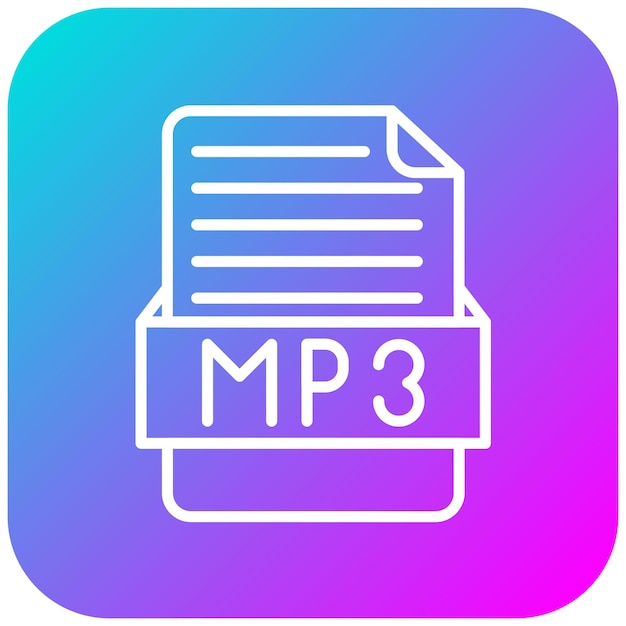El icono vectorial de MP3 se puede utilizar para el conjunto de iconos de formatos de archivo
