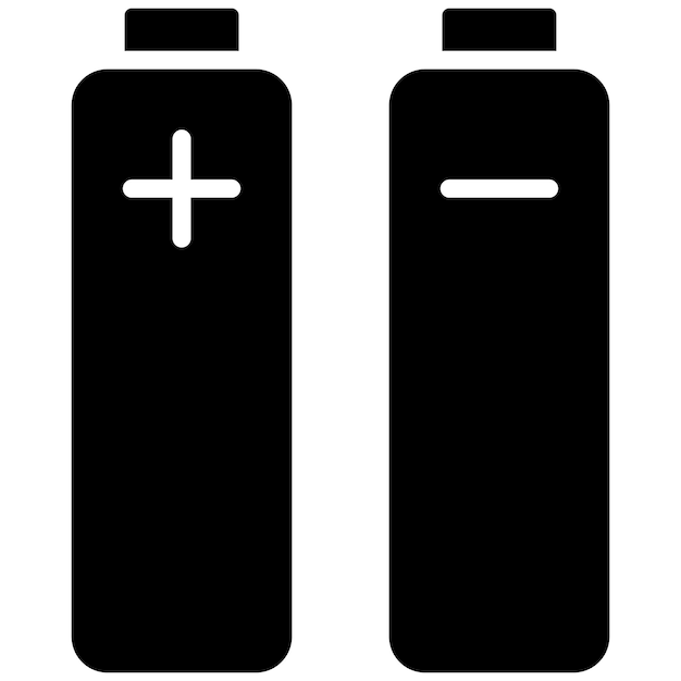 El icono vectorial de muchas baterías se puede utilizar para el conjunto de iconos de batería y energía