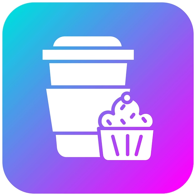 El icono vectorial del muffin de café se puede usar para el conjunto de iconos de la cafetería