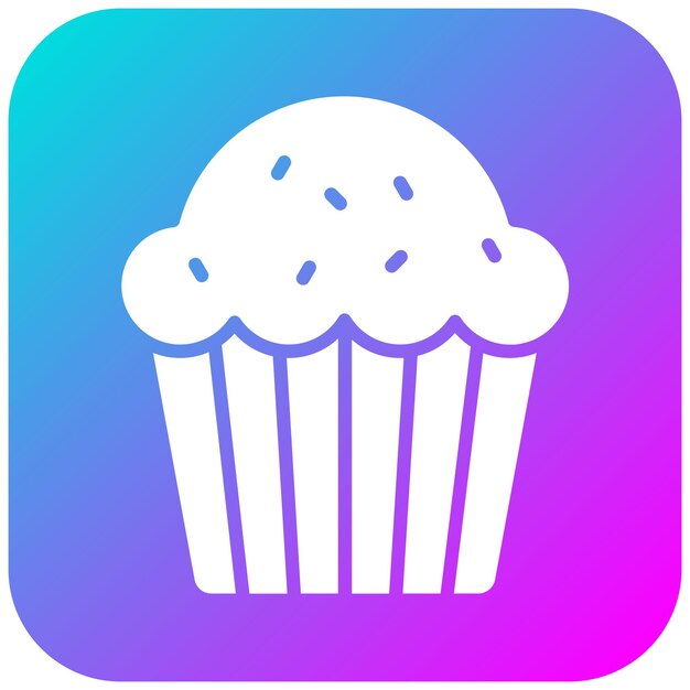 El icono vectorial de muffin se puede usar para el conjunto de iconos de dulces y caramelos
