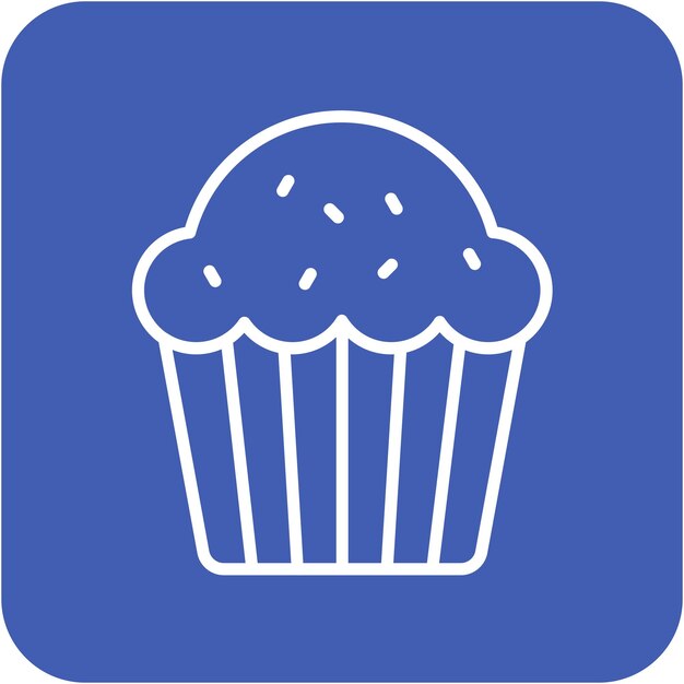 El icono vectorial de muffin se puede usar para el conjunto de iconos de dulces y caramelos