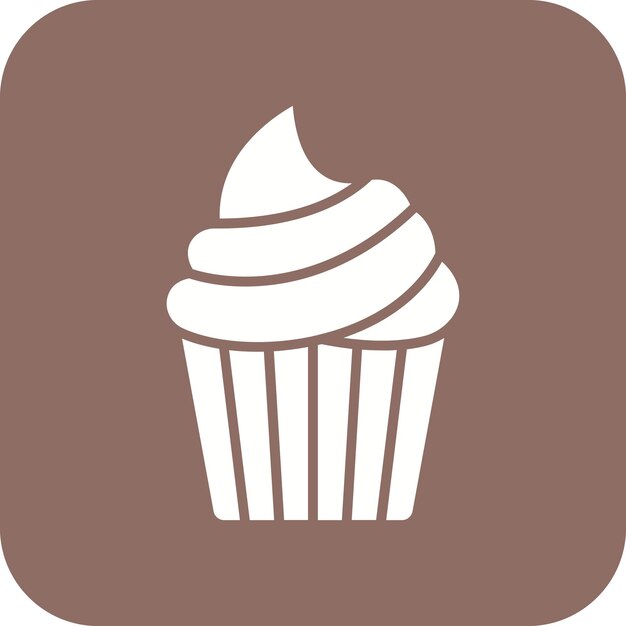 Vector el icono vectorial del muffin se puede usar para el conjunto de iconos de la mañana y el desayuno