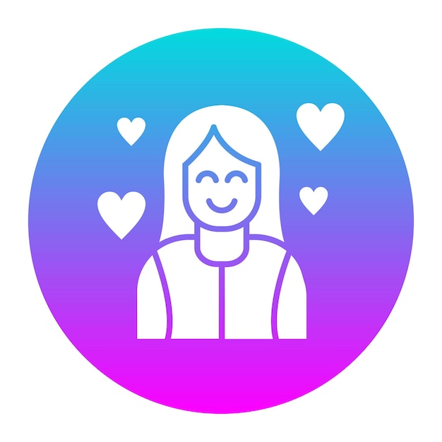 El icono vectorial de la mujer feliz se puede usar para el conjunto de iconos de comodidad