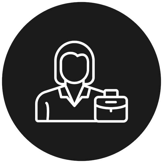 El icono vectorial de la mujer de negocios se puede usar para el conjunto de iconos de limpieza