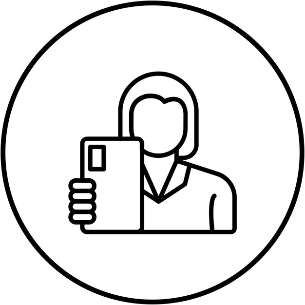 Icono vectorial de Mujer tomando Selfie Se puede usar para el conjunto de iconos de limpieza