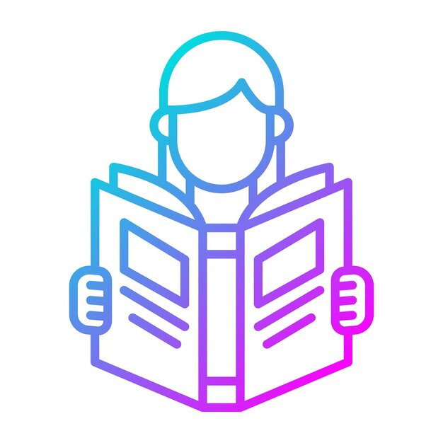 El icono vectorial de las mujeres que leen libros se puede utilizar para el conjunto de iconos de la biblioteca