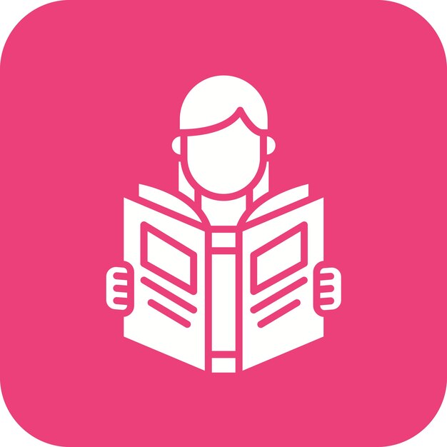 El icono vectorial de las mujeres que leen libros se puede utilizar para el conjunto de iconos de la biblioteca