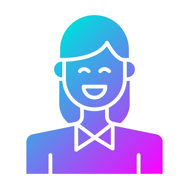 El icono vectorial de las mujeres sonrientes se puede usar para el conjunto de iconos de cuidado dental
