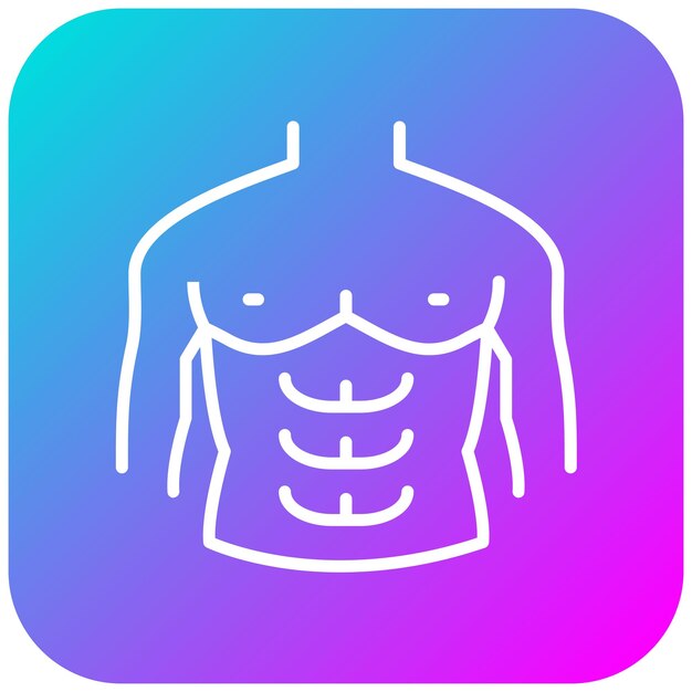 El icono vectorial del músculo del pecho se puede usar para el conjunto de iconos de la aplicación de entrenamiento