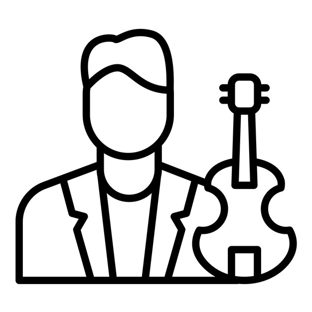 El icono vectorial del músico se puede usar para el conjunto de iconos de diversidad
