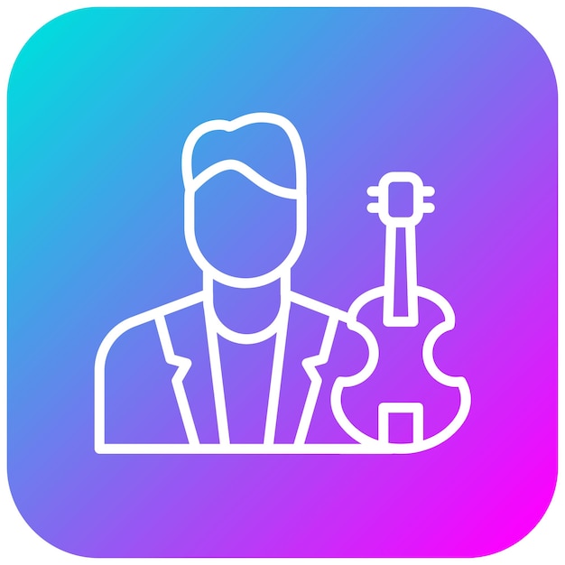 El icono vectorial del músico se puede usar para el conjunto de iconos de diversidad