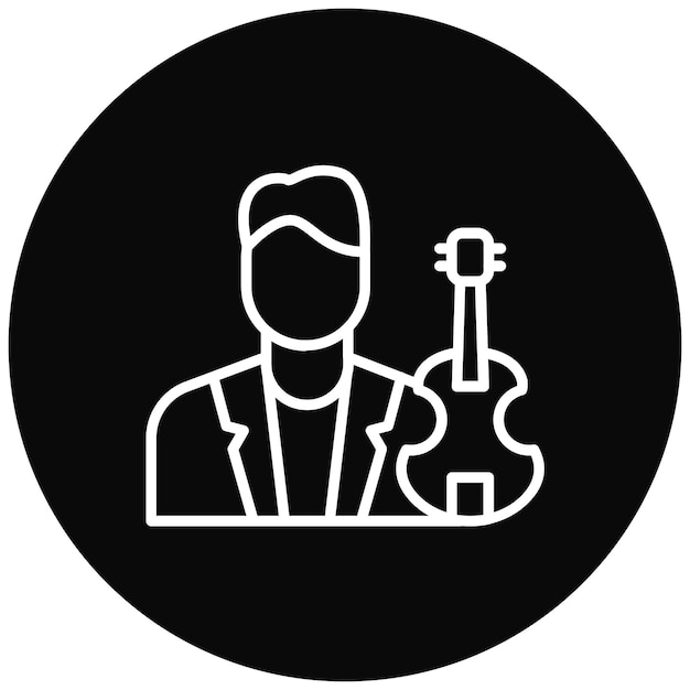 El icono vectorial del músico se puede usar para el conjunto de iconos de diversidad
