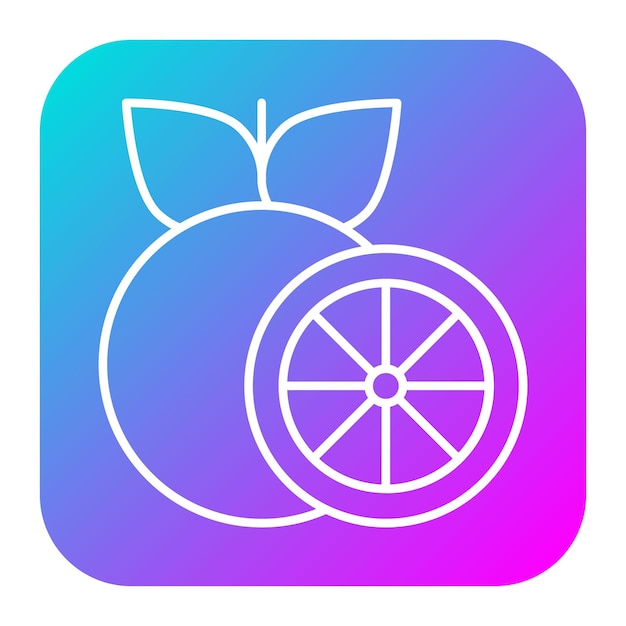 El icono vectorial naranja se puede utilizar para el conjunto de iconos de frutas y verduras