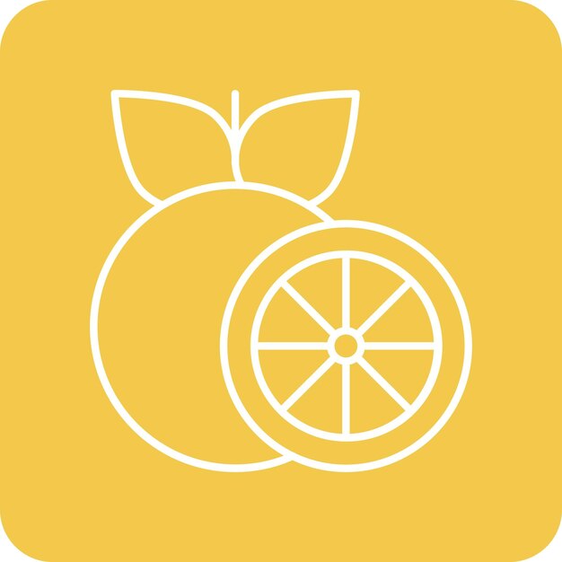 El icono vectorial naranja se puede utilizar para el conjunto de iconos de frutas y verduras