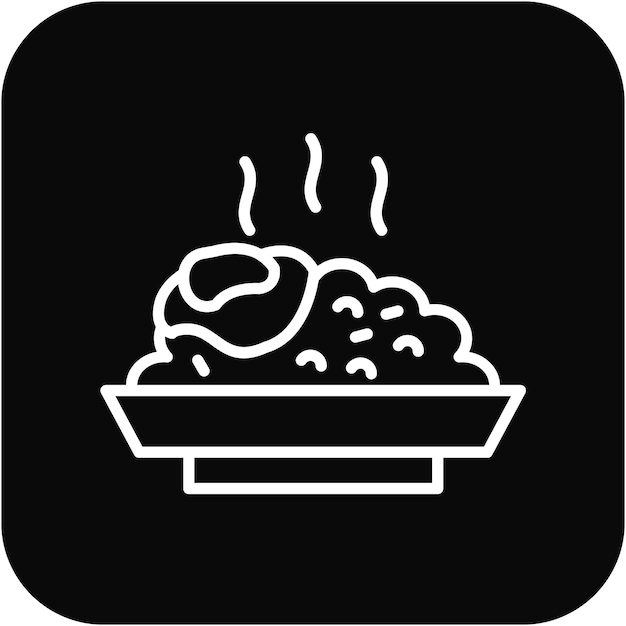 El icono vectorial de Nasi Goreng se puede usar para el conjunto de iconos de World Cuisine