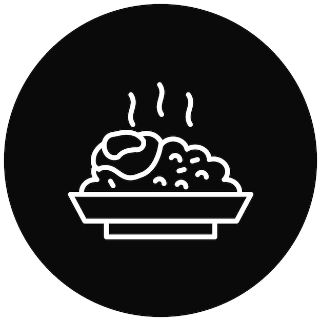El icono vectorial de Nasi Goreng se puede usar para el conjunto de iconos de World Cuisine