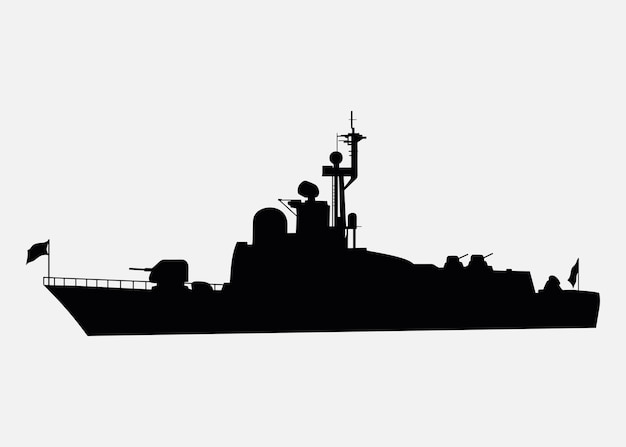 Vector icono vectorial de la nave de guerra