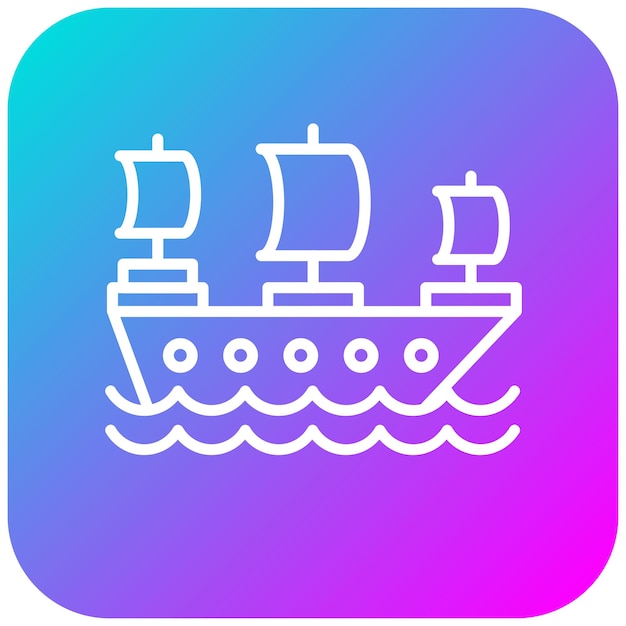 El icono vectorial de la nave pirata se puede usar para el iconset del océano