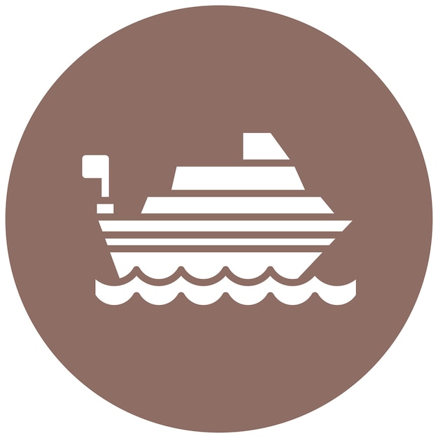 El icono vectorial de la nave se puede usar para el conjunto de iconos del océano