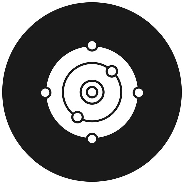 El icono vectorial de Necleus se puede usar para el conjunto de iconos de energía nuclear