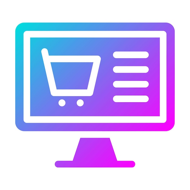 El icono vectorial de negocios en línea se puede usar para el conjunto de iconos de marketing digital