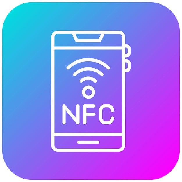 El icono vectorial NFC se puede utilizar para el conjunto de icones de la interfaz de usuario móvil