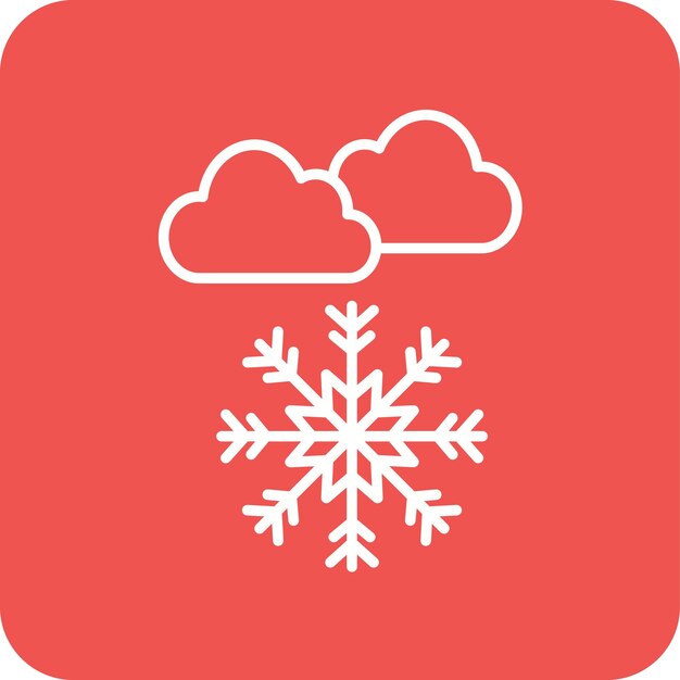 El icono vectorial de nieve se puede usar para el conjunto de iconos del tiempo