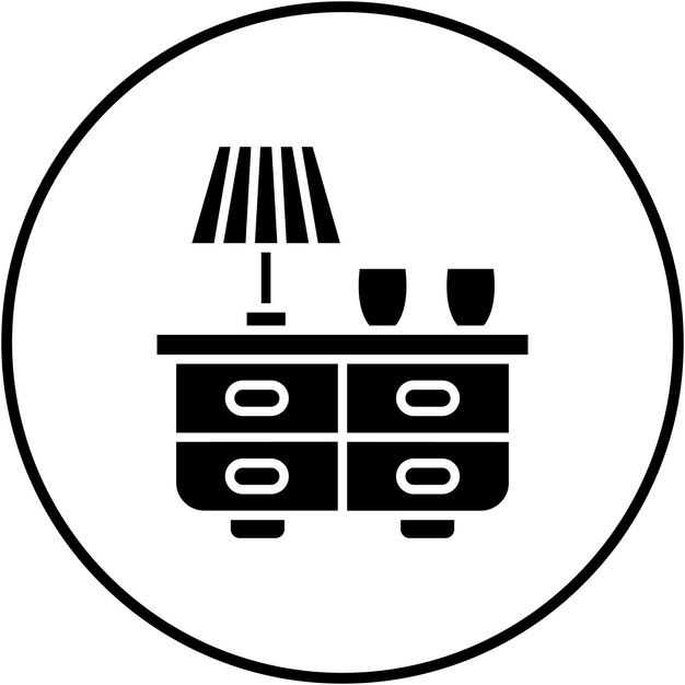El icono vectorial de Night Stand se puede usar para el conjunto de iconos de artículos para el hogar
