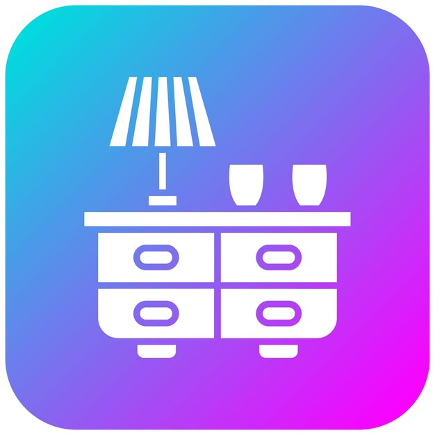 El icono vectorial de Night Stand se puede usar para el conjunto de iconos de artículos para el hogar