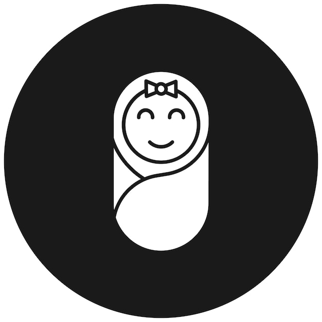 El icono vectorial de la niña se puede usar para el conjunto de iconos del bebé
