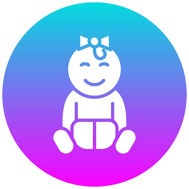 El icono vectorial de la niña se puede usar para el conjunto de iconos de la ducha de bebé
