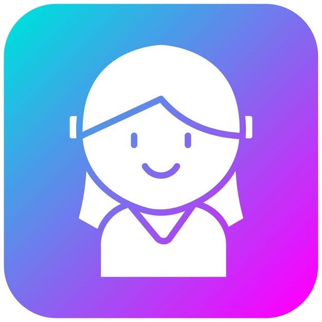 El icono vectorial de la niña se puede usar para el conjunto de iconos del jardín de infantes