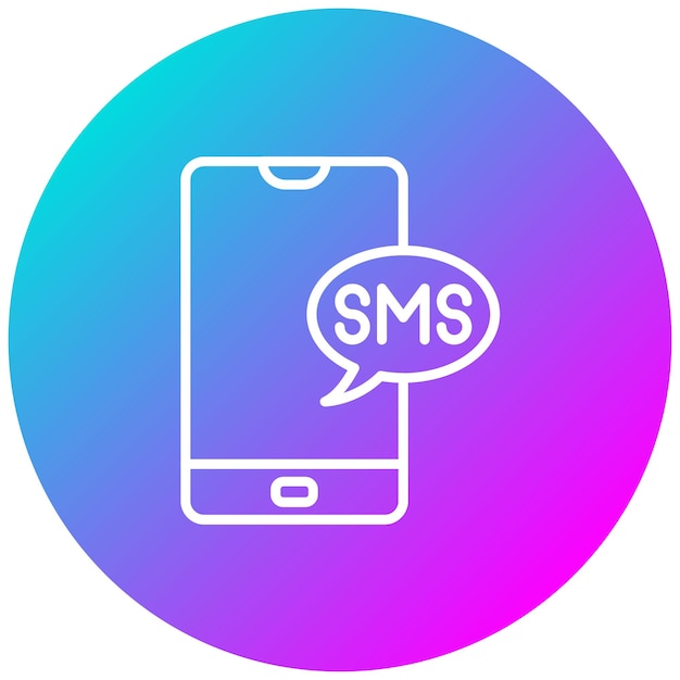 El icono vectorial de notificaciones de SMS se puede utilizar para el conjunto de iconos de comercio minorista digital