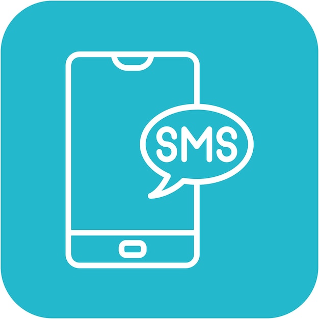 El icono vectorial de notificaciones de SMS se puede utilizar para el conjunto de iconos de comercio minorista digital