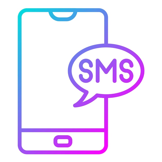 El icono vectorial de notificaciones de SMS se puede utilizar para el conjunto de iconos de comercio minorista digital