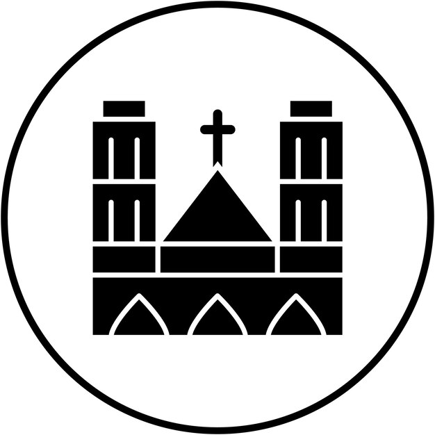 El icono vectorial de Notre Dame se puede usar para el conjunto de iconos de puntos de referencia