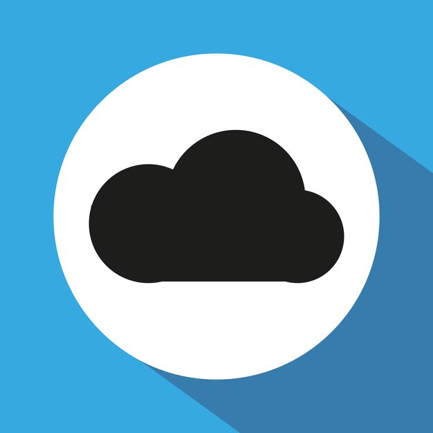 Icono vectorial de nubes Diseño de fondo azul Símbolo gráfico del tiempo Ilustración simple