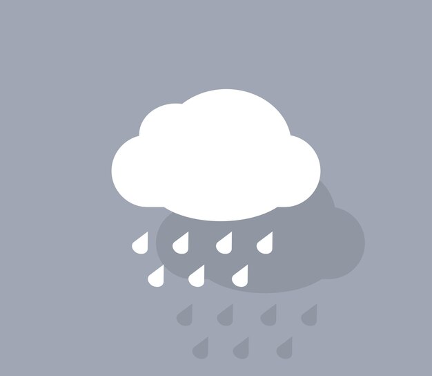 Ícono vectorial de nubes, lluvia, sol y símbolo del tiempo