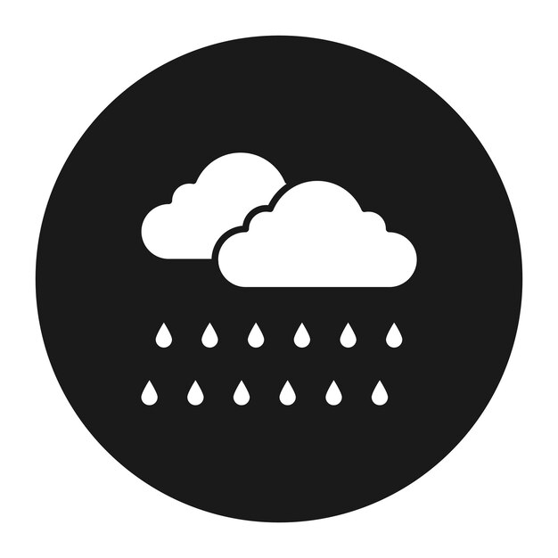 El icono vectorial de nubes lluviosas se puede usar para el conjunto de iconos de primavera