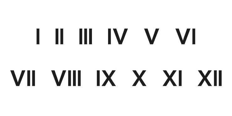 Vector icono vectorial de números romanos números del uno al doce ilustración vectorial eps 10