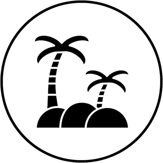 El icono vectorial de Oasis se puede usar para el conjunto de iconos de paisajes