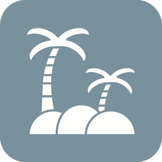 El icono vectorial de Oasis se puede usar para el conjunto de iconos de paisajes