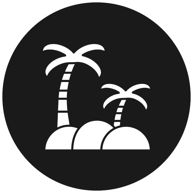 El icono vectorial de Oasis se puede usar para el conjunto de iconos de paisajes