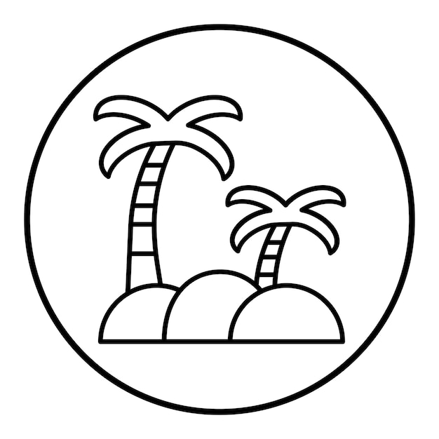 El icono vectorial de Oasis se puede usar para el conjunto de iconos de paisajes